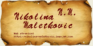 Nikolina Maletković vizit kartica